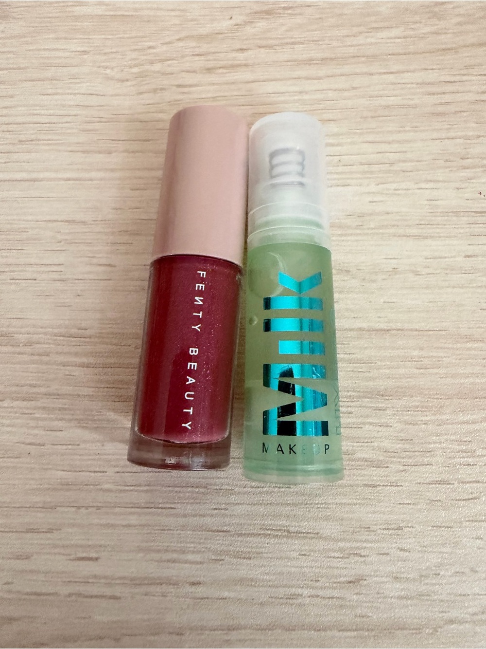 Fenty Beauty Lip Gloss and Milk makeup grip primer